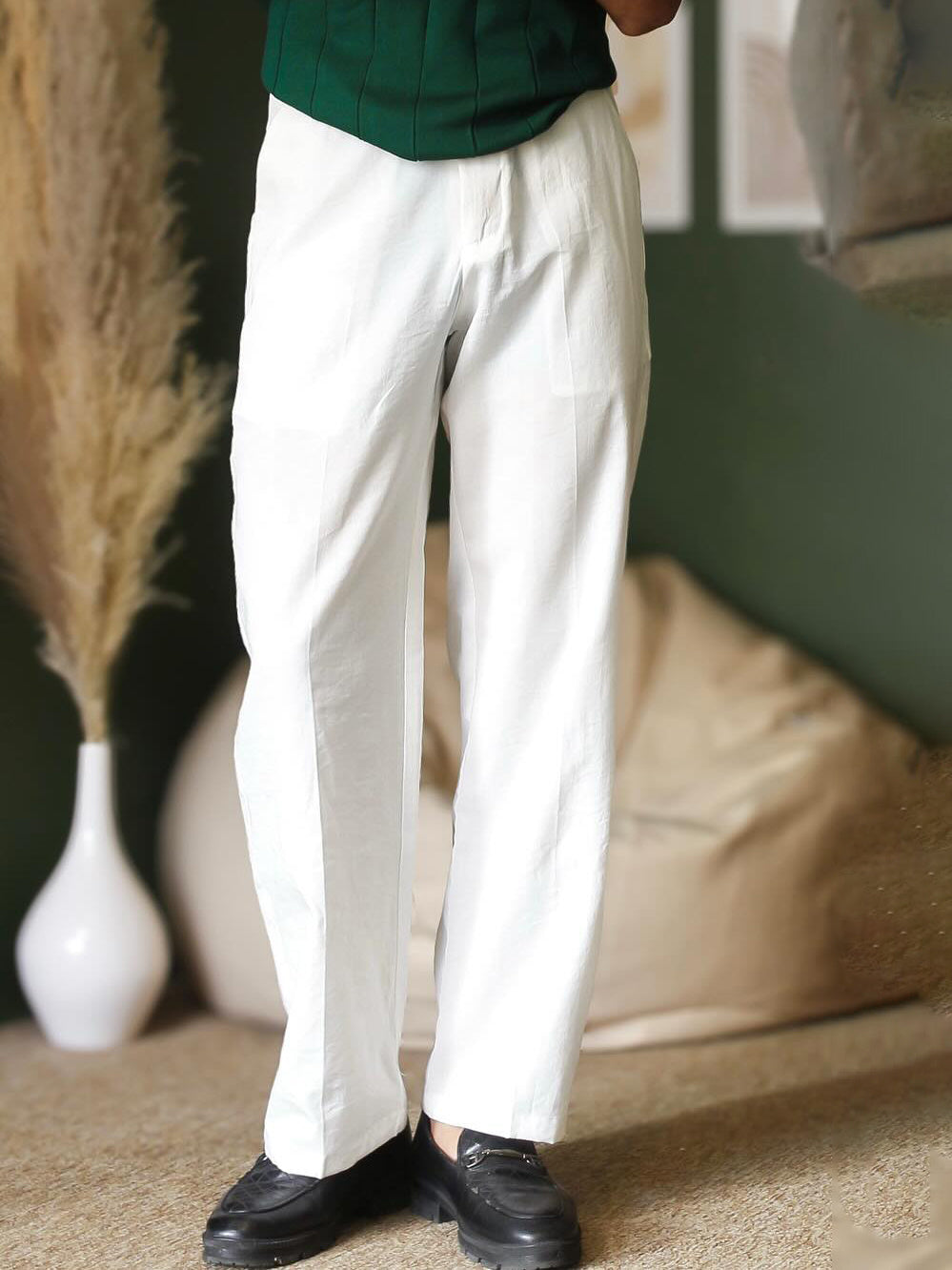 Elegant Solid Color High Waist Pants GlamzKart
