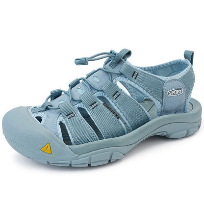Men's Thick Bottom Toe Cap Beach Upstream Plus Size Outdoor Casual Shoes Blue GlamzKart