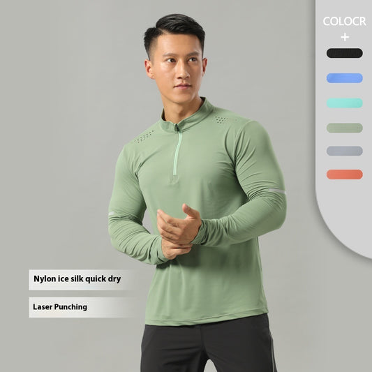 Training Running Quick Drying Clothes Outdoor Casual Stretch Quick-drying Exercise T-shirt Long Sleeve Men GlamzKart