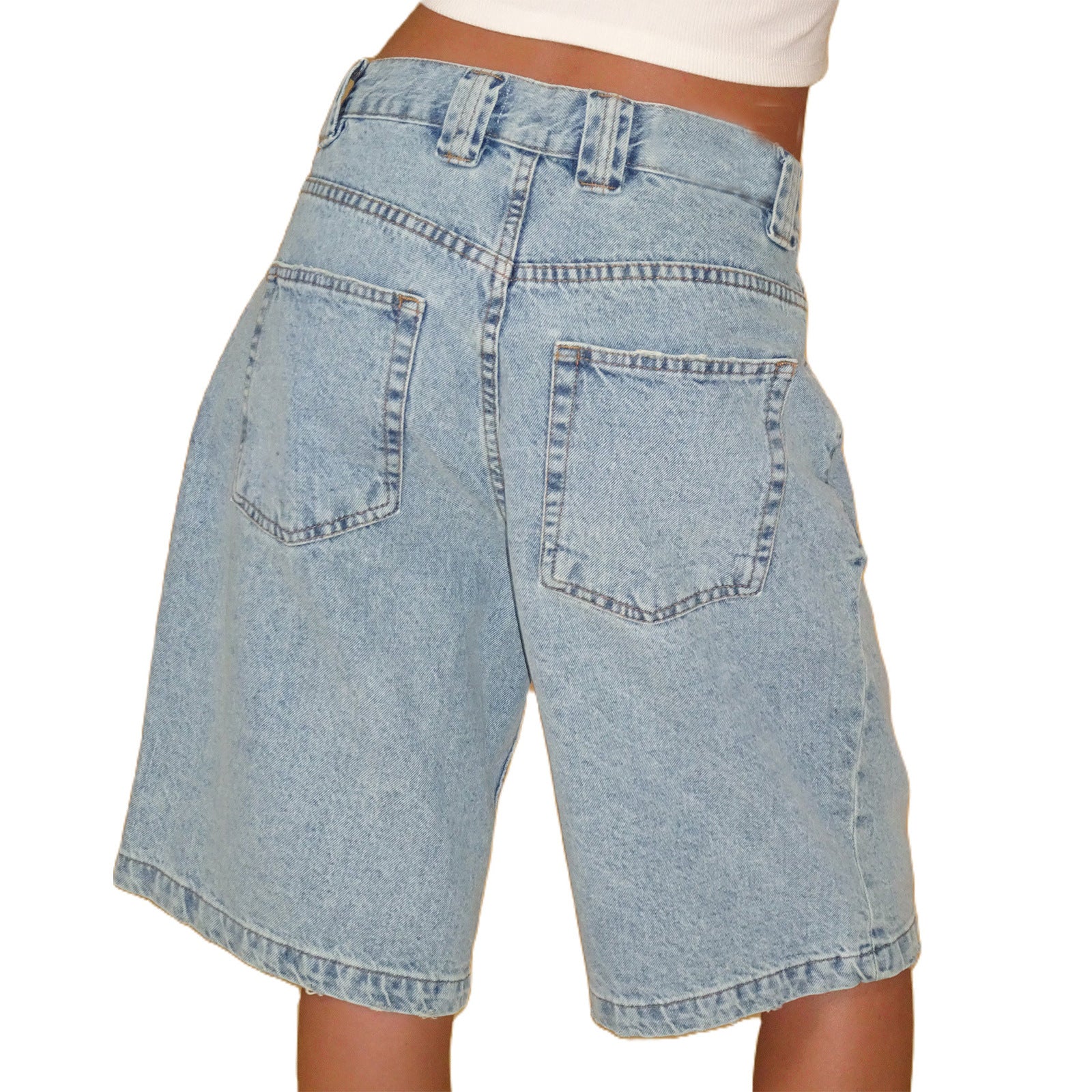 European And American Denim Shorts Bullet-free Fitted Figure Flattering Women's Pants GlamzKart