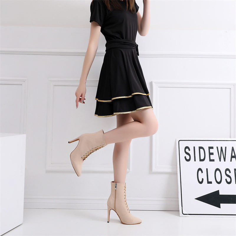 Lace-up Sexy Jazz Special High Heels Short GlamzKart