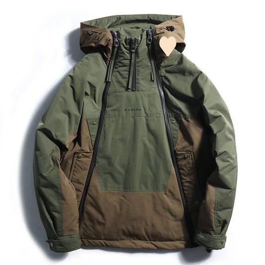 Double Zipper Design Trendy Casual Down Niche Warm Jacket GlamzKart