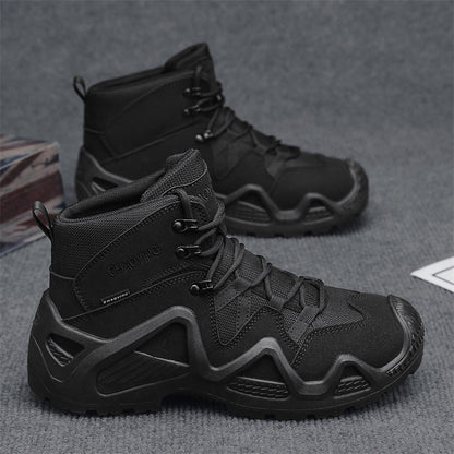 High-top Tactical Shoes Wear-resistant Desert Boots Outdoor New Combat Boots Black GlamzKart