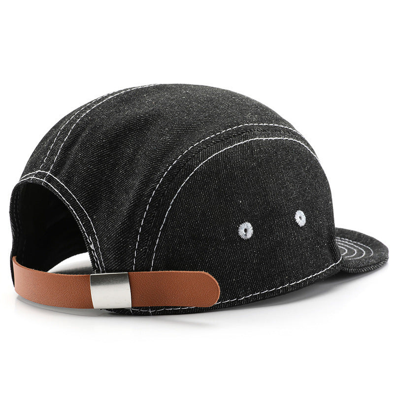 Solid Color Light Board Short Brim Washed Denim Baseball Cap GlamzKart