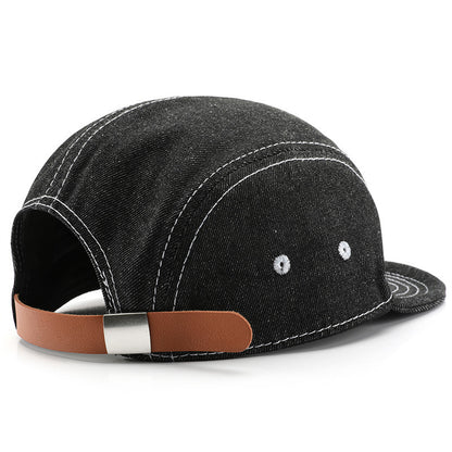 Solid Color Light Board Short Brim Washed Denim Baseball Cap GlamzKart