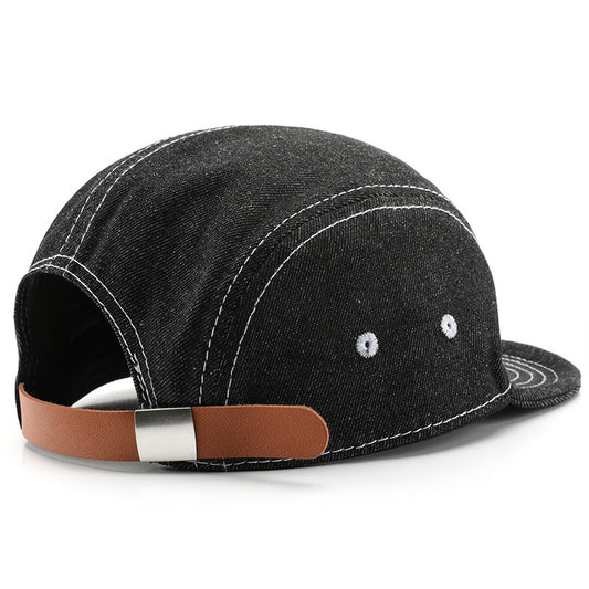 Solid Color Light Board Short Brim Washed Denim Baseball Cap GlamzKart