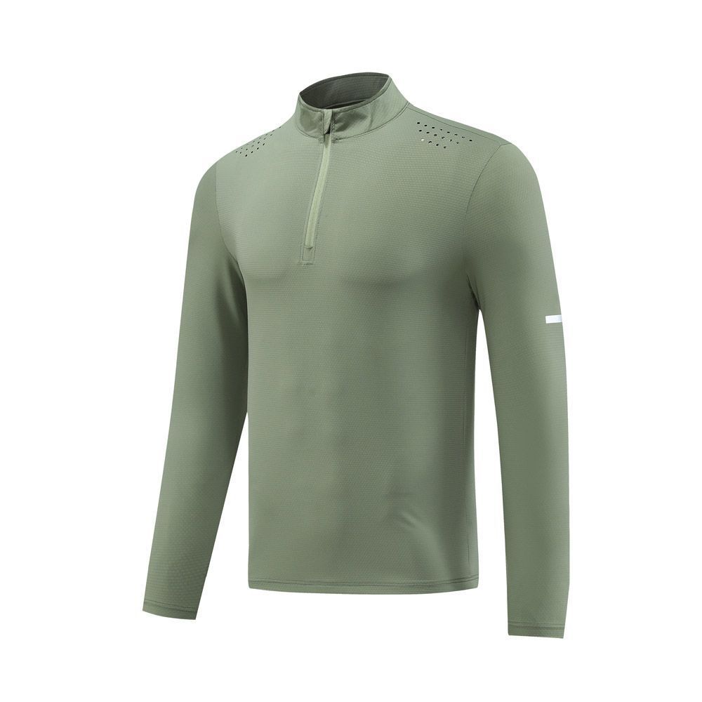 Training Running Quick Drying Clothes Outdoor Casual Stretch Quick-drying Exercise T-shirt Long Sleeve Men Army Green GlamzKart