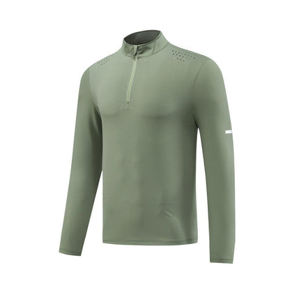 Training Running Quick Drying Clothes Outdoor Casual Stretch Quick-drying Exercise T-shirt Long Sleeve Men Army Green GlamzKart