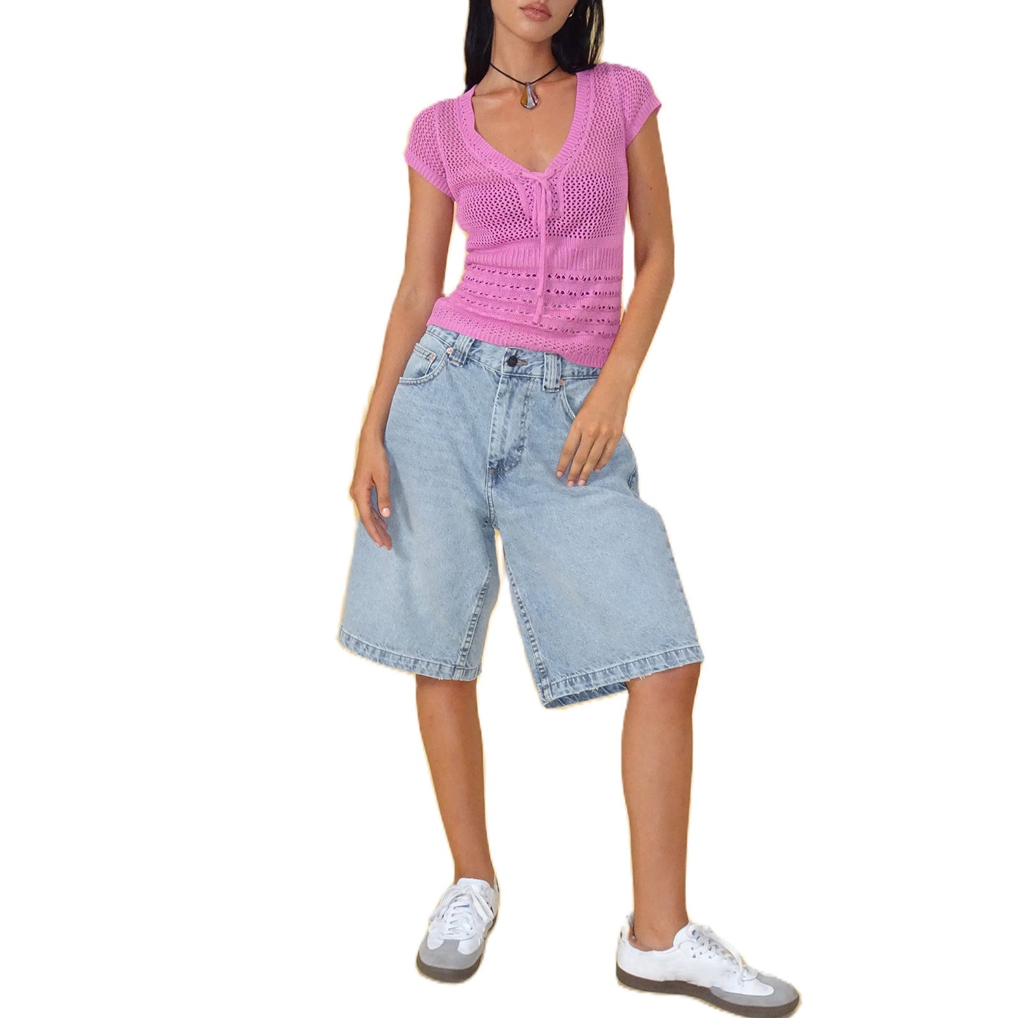 European And American Denim Shorts Bullet-free Fitted Figure Flattering Women's Pants GlamzKart