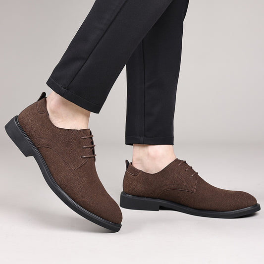 Fashion British Suede Leather Work Shoes Men GlamzKart