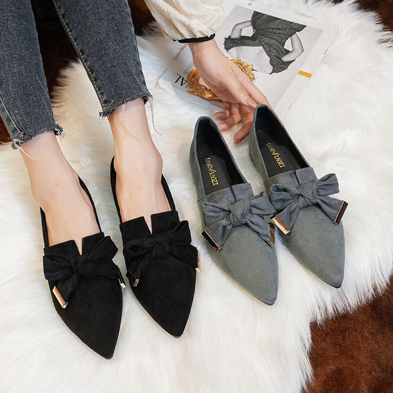 Flat Shoes Deep Mouth Soft Surface Slip-on GlamzKart