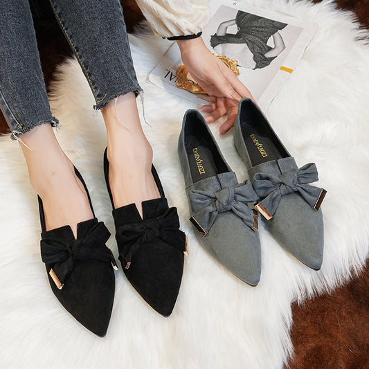 Flat Shoes Deep Mouth Soft Surface Slip-on GlamzKart