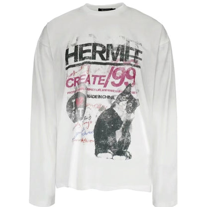 Spring And Autumn Pure Cotton Men And Women Loose Casual Top Long Sleeve White GlamzKart