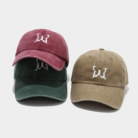 Soft Top Casual Peaked Cap Butterfly Embroidered Sun Hat GlamzKart