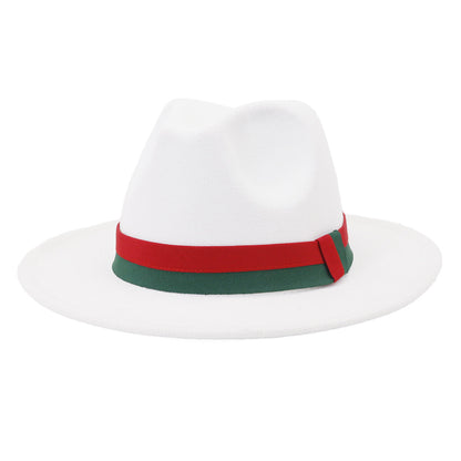 Big Brim British Style Woolen Jazz Top Hat White 58cm GlamzKart