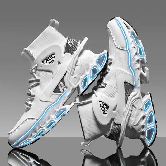Men's High-top Shock-absorbing Running Mesh Sneaker GlamzKart