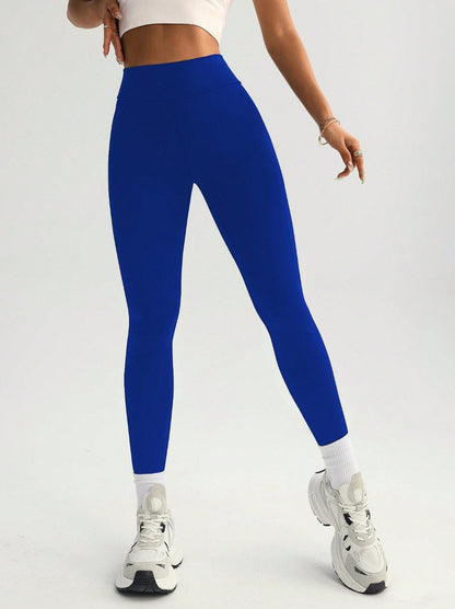 High Elastic Quick-dry Hip Raise Sports Yoga Pants Sapphire Blue GlamzKart