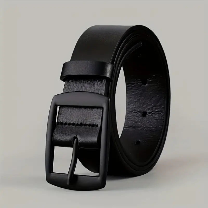 Men Business Casual Trousers Jeans Belt FGD4 Black Buttons Black Belt 120cm GlamzKart
