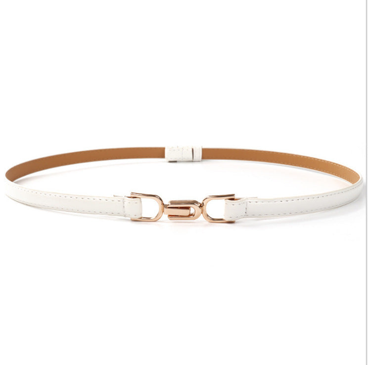 A Pair Of Buckles Belt Women's Fine Decoration Dress Matching White 105cm GlamzKart