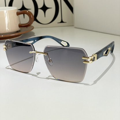 Street Shooting Ins Trendy Trimming Sunglasses Gray Orange Slices Blue Legs GlamzKart