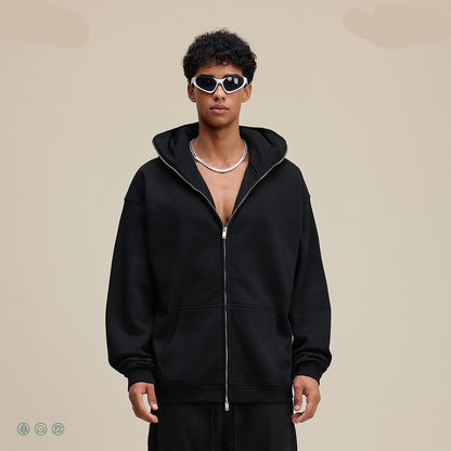 Profile With Sports Windproof Mask Zipper Sweater Black GlamzKart