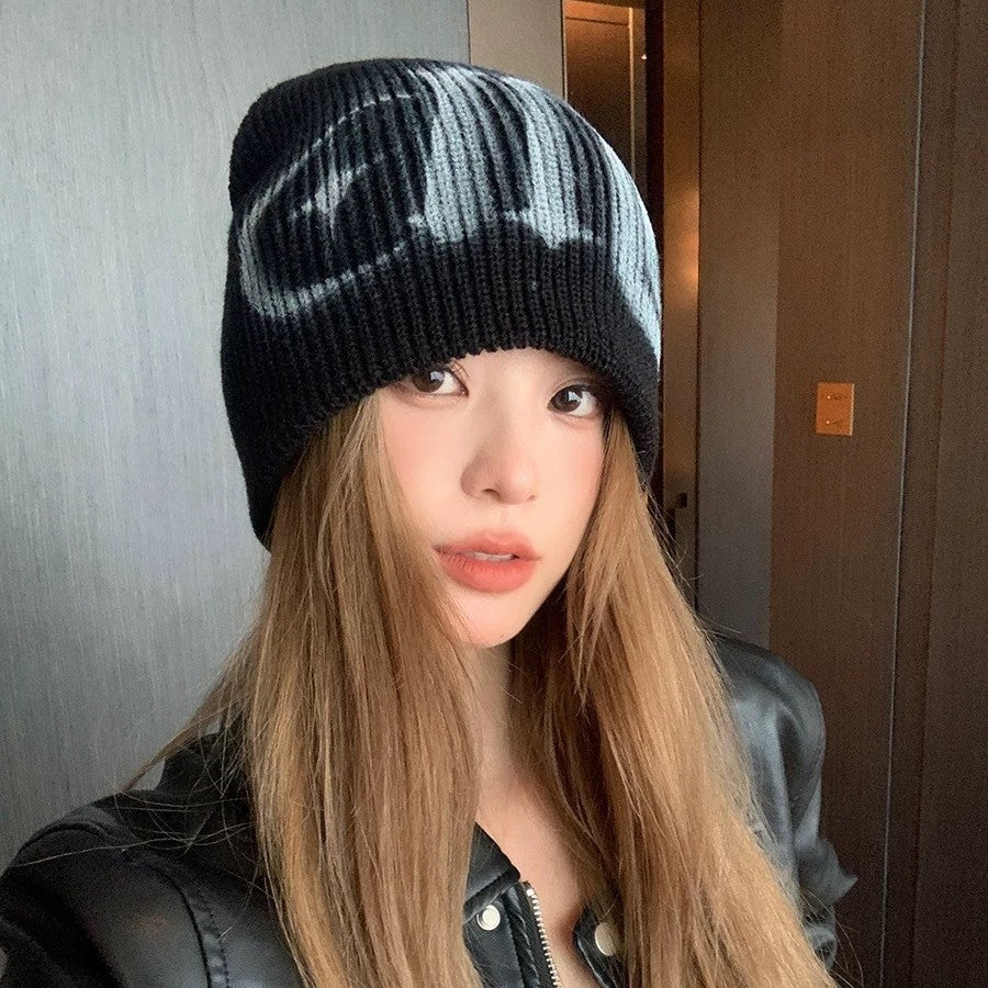 Street Style Letters Pile Heap Cap Beanie Hat Female Autumn And Winter Street C Star Black M GlamzKart