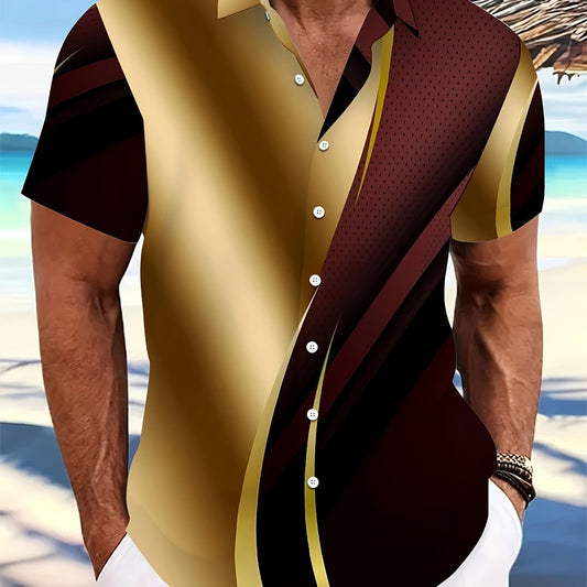 Men's T-shirt Color Series 3D Printed Short Sleeve GlamzKart