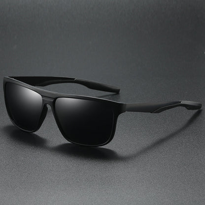 Men's TR Metal Polarized Sunglasses Black Frame Black Gray GlamzKart