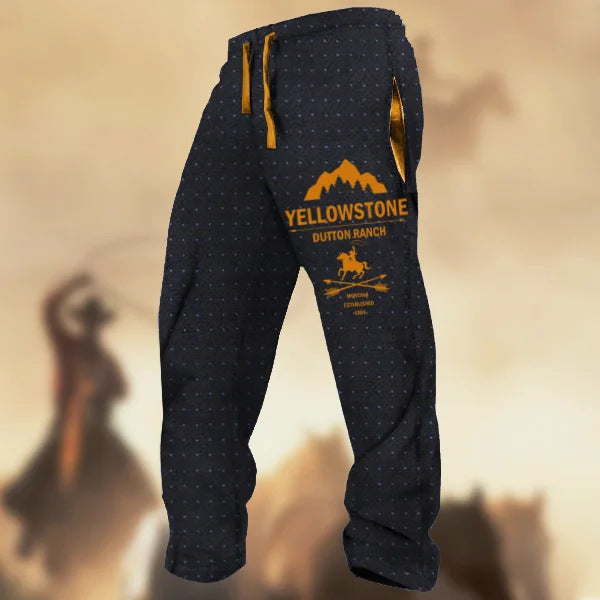 Technology Printing Trousers Elastic Closed Rope Straight-leg Trousers CD388 GlamzKart