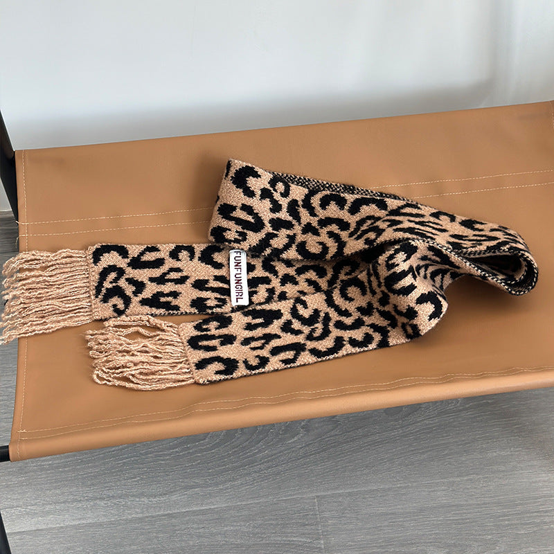 Korean Style High-grade Wool Knitted Small Scarf Camel GlamzKart