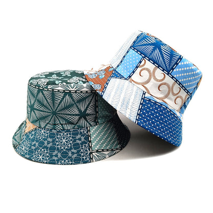 Geometric Bucket Hat Color Matching Printing Double-sided Wear Bucket Hat GlamzKart