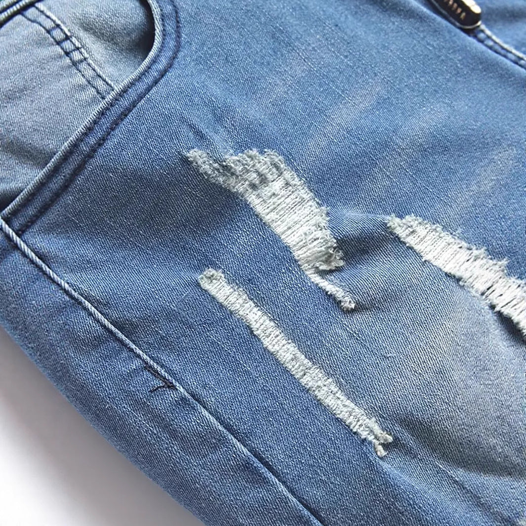 Men's Ripped Fashion Personality Street Trend Style Jeans GlamzKart