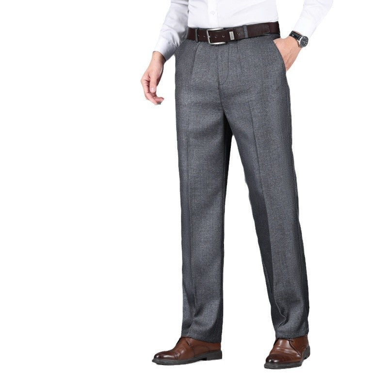 Men's Casual Pants Loose Straight Business Trousers GlamzKart