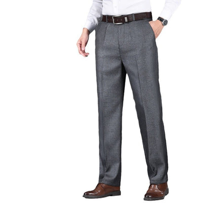 Men's Casual Pants Loose Straight Business Trousers GlamzKart