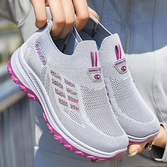 Women's Casual Shoes Flying Woven Lightweight Slip-on Mesh Surface Shoes GlamzKart