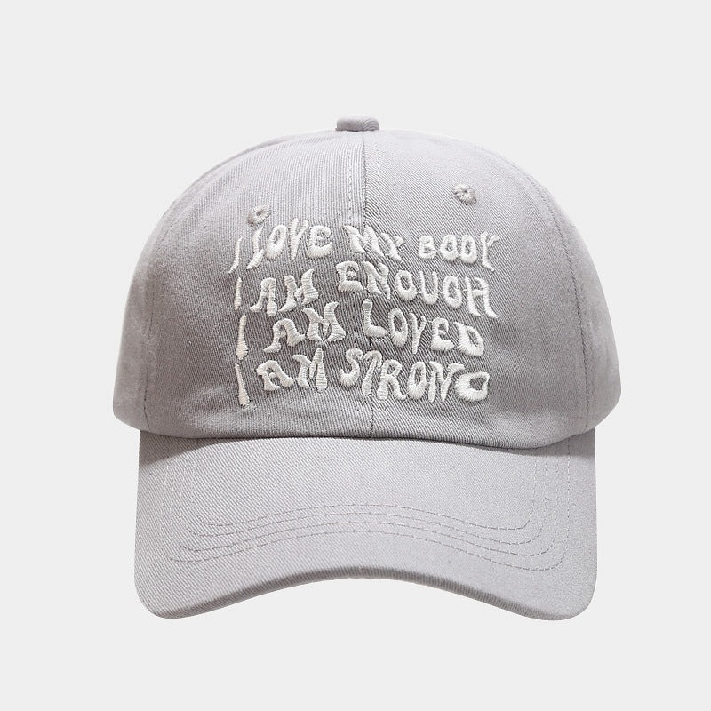 Fashion Baseball Cap For Women In Four Seasons Outdoor Casual Peaked Cap Face-looking Small Embroidered Letters Big Head Circumference Hat Men Gray Adjustable GlamzKart