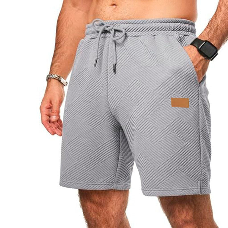 Casual Elastic Waist Drawstring Beach Vacation Shorts Gray GlamzKart