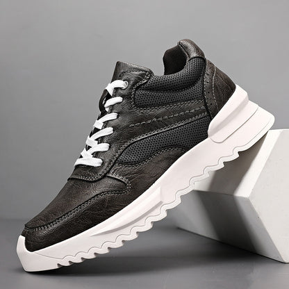 Invisible Wedge Hidden Heel Men's Casual Sports Shoes Gray GlamzKart