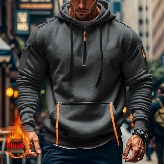 Men's Casual Multi-zipper Arm Pocket Sweatshirt GlamzKart