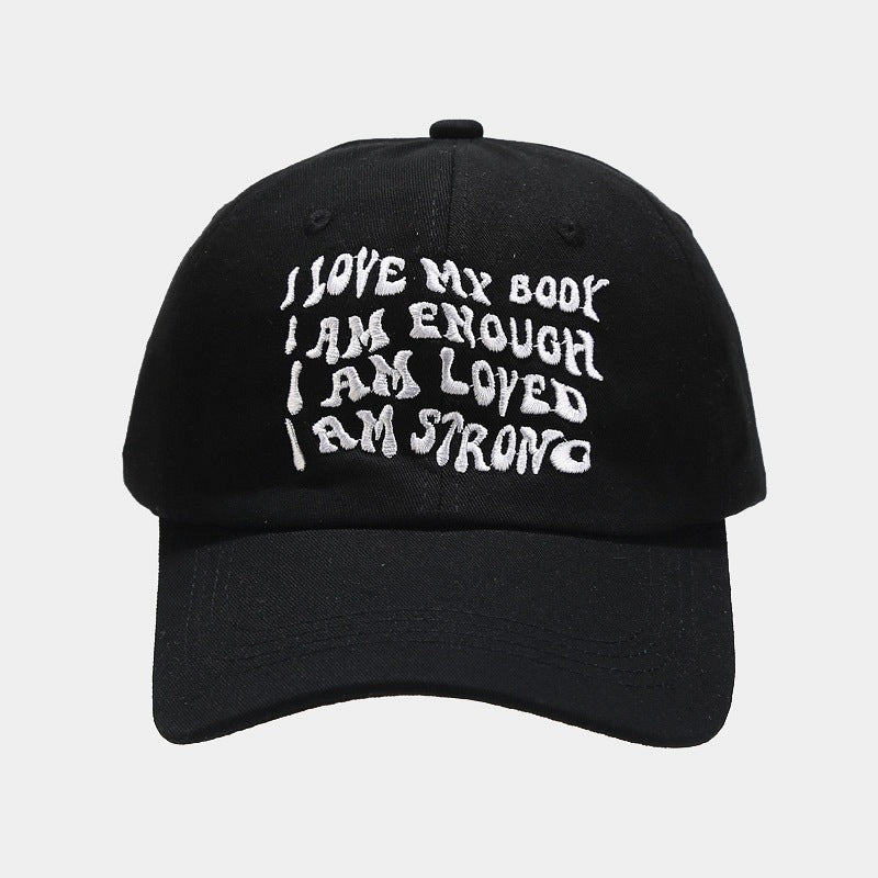 Fashion Baseball Cap For Women In Four Seasons Outdoor Casual Peaked Cap Face-looking Small Embroidered Letters Big Head Circumference Hat Men Black Adjustable GlamzKart