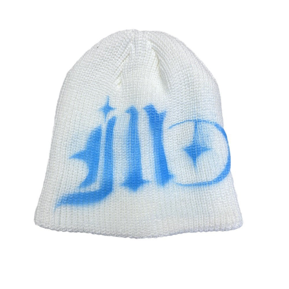 Street Style Letters Pile Heap Cap Beanie Hat Female Autumn And Winter Street C Star White M GlamzKart