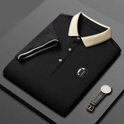 Short Sleeve Men's Lapels Fashion Brand Clothes 2359 Reactive Black GlamzKart