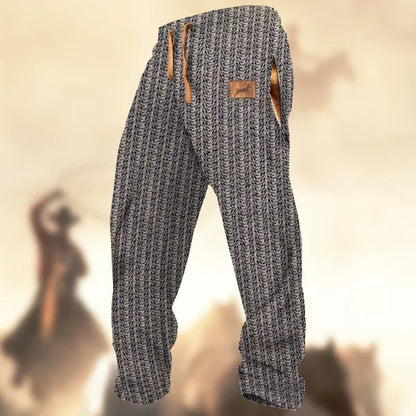 Technology Printing Trousers Elastic Closed Rope Straight-leg Trousers CD3810 GlamzKart