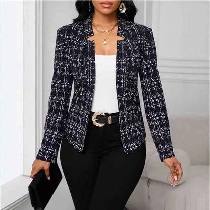 Women's Fashion Graceful Personality Plaid Coat