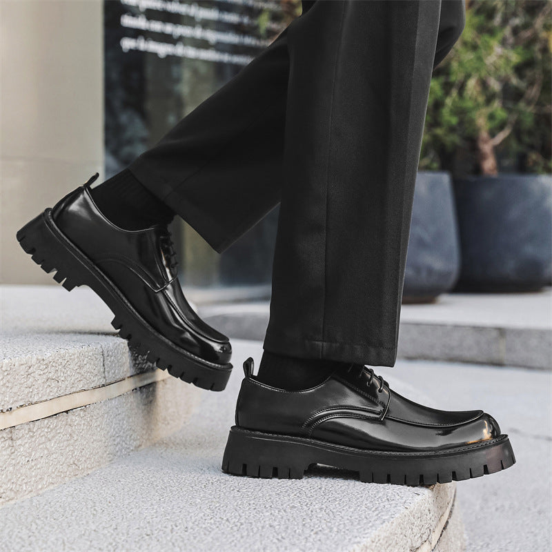 Platform Height Increasing Casual Leather Shoes GlamzKart