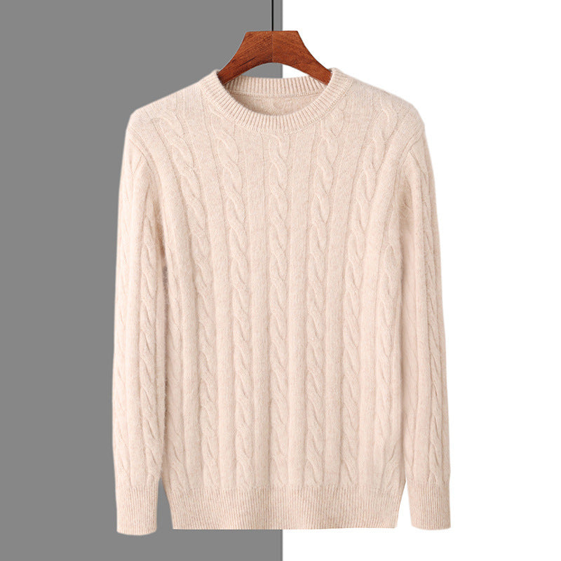 Plus Size Men's Thickened Mink Sweater Woolen Sweater Camel Color GlamzKart