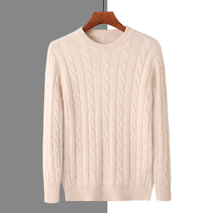 Plus Size Men's Thickened Mink Sweater Woolen Sweater Camel Color GlamzKart