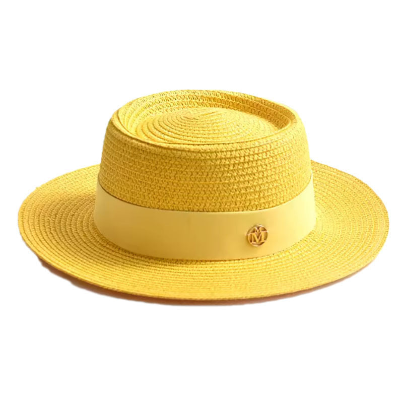 Foldable Beach Seaside Vacation Sun Hat Yellow M GlamzKart