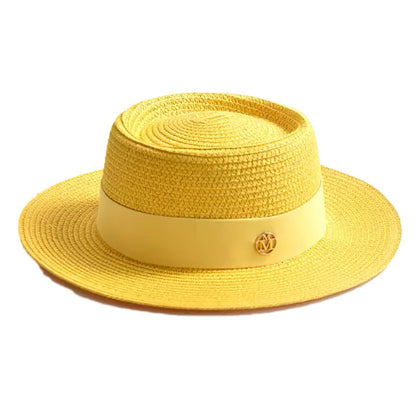 Foldable Beach Seaside Vacation Sun Hat Yellow M GlamzKart