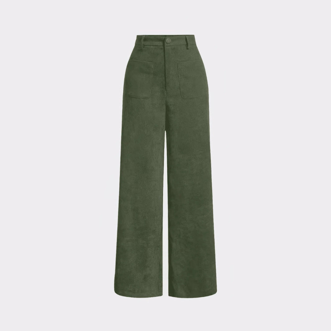 Tall Loose All-matching Corduroy Retro Straight-leg Trousers GlamzKart